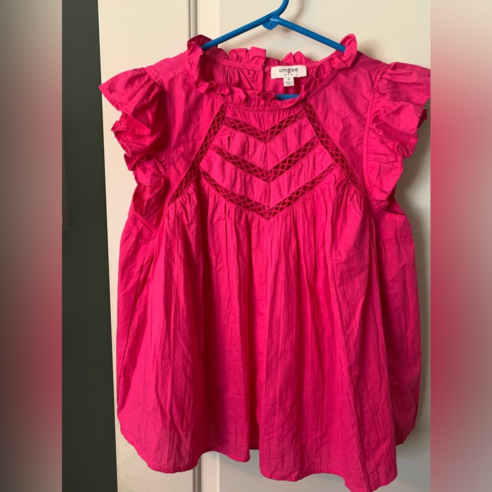 Umgee Flutter Sleeve Boho Top Size Small - image 1
